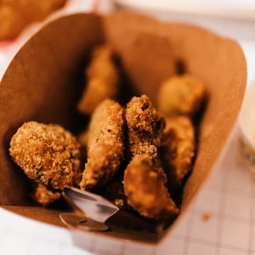 popcorn chicken closeup